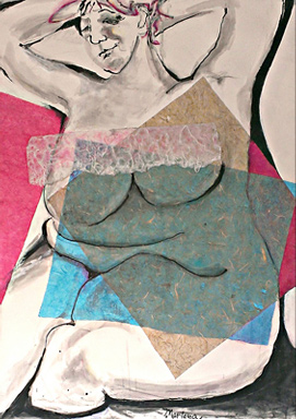 'Woman with Lace' - 48 x 36 Mixed Media